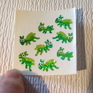 💚4/$10💚 Sandylion Vintage Sparkly Grasshoppers Sheet - 1 missing